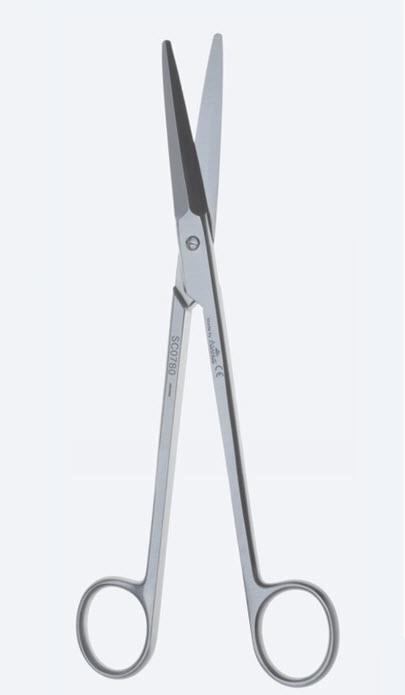 Ножиці Gorney, для пластичної хірургії, з тонкими зубчиками, вигнуті, тупокінцеві, загальна довжина 125 мм. Бренд - Asanus Medizintechnik Gmb, Німеччина